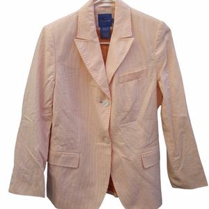 Faconnable women’s striped cotton 2 front buttons blazer Size 6